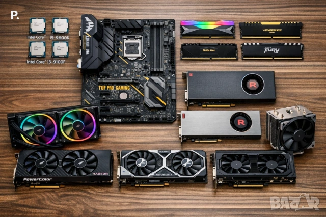 z390 дъно + процесор i5 9600k + rtx 3060ti + vega64 + рam ddr4 и още