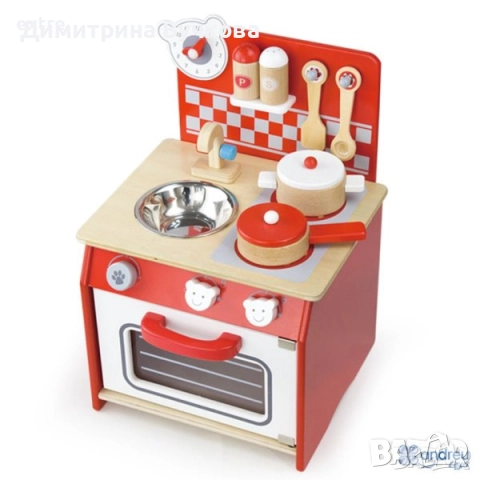Andreu Toys Дървена кухня Мече с аксесоари