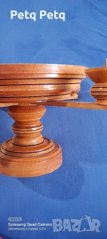 масивен дървен свещник , снимка 5 - Антикварни и старинни предмети - 52720545