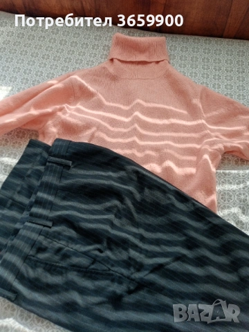 Дамски комплект панталон и поло с къс ръкав,М