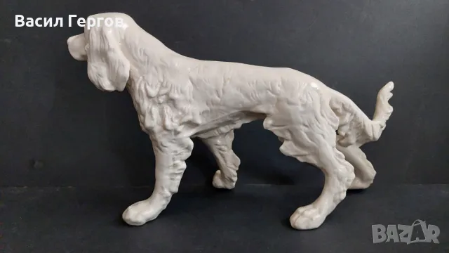 Порцеланова статуетка куче сетер  Германия, снимка 3 - Антикварни и старинни предмети - 49633802