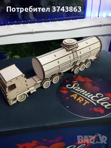 Дървен камион с място за бутилка , снимка 10 - Декорация за дома - 54162532