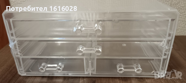 Голяма прозрачна кутия за бижута с 4 чекмеджета на три реда., снимка 2 - Други - 45026304