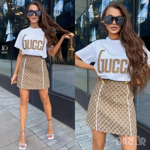 дамски комплекти тениска и пола gucci , снимка 6 - Комплекти - 46930434