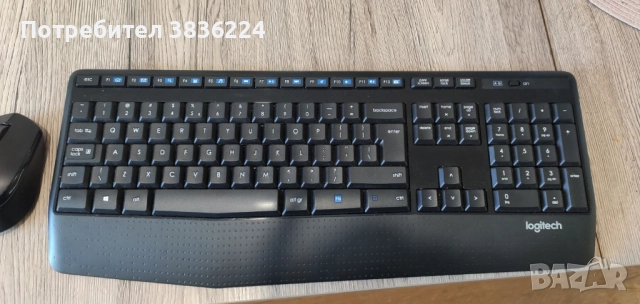 Клавиатура и мишка Logitech MK345, безжични, оптична, черни, пиано лак