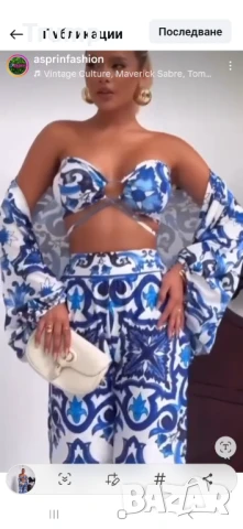 Елегантен дамски сет, стил Долче и  Габана, 3 части, снимка 4 - Комплекти - 50771456