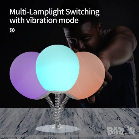 RGB LED лампа топка на пружина с дистанционно управление – стилна светлина и цветна магия, снимка 4 - Други стоки за дома - 52059531