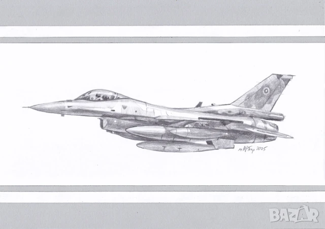 Ф-16 , рисунка с молив .