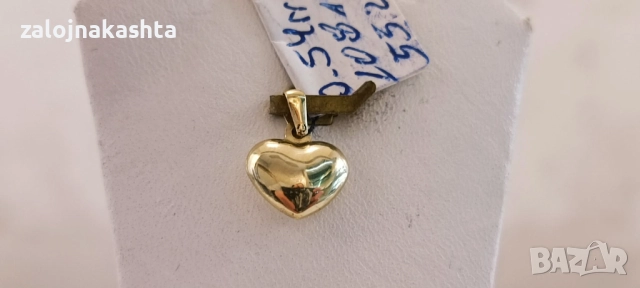 Нова Златна висулка сърце-0,54гр/14кр, снимка 2 - Колиета, медальони, синджири - 52747380