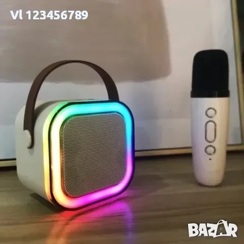 K12 Мини Bluetooth високоговорител С 2 караоке микрофона, снимка 2 - Микрофони - 53981252