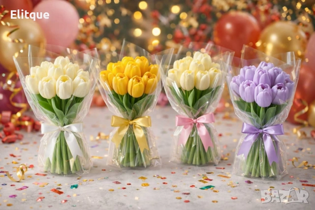 красив вечен букет лалета , снимка 2 - Декорация за дома - 53193962