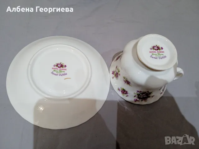 Двоен сет за чай -Royal Albert Sweet Violets Vintage, снимка 12 - Чаши - 47248030