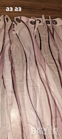 красиви дълги пердета-бяло и лилаво, снимка 3 - Пердета и завеси - 53885792