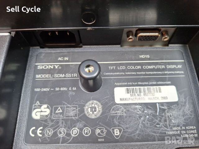✅МОНИТОР SONY SDM-S51R❗, снимка 5 - Монитори - 51400638