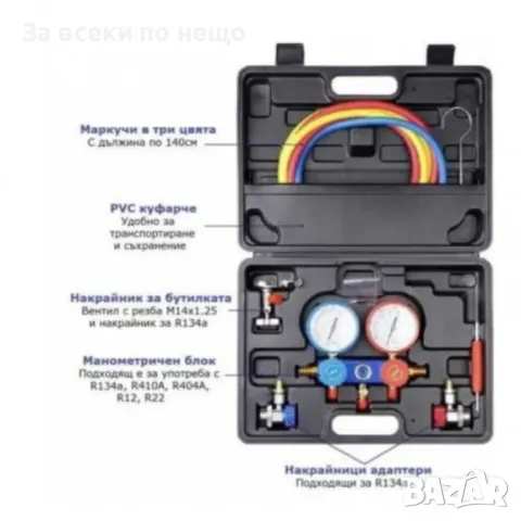 Комплект манометри за тест на климатични системи StahlMayer, снимка 3 - Други инструменти - 50361196