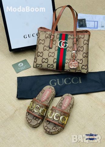 ✨🤩Gucci дамски комплекти чехли и чанти🤩✨, снимка 4 - Чехли - 45602451