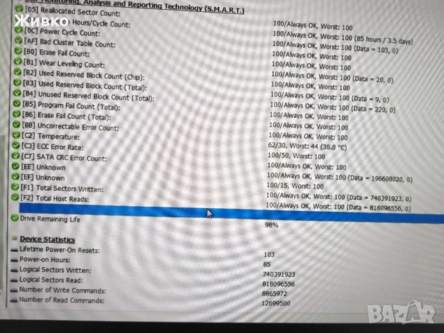 SSD - m.2 SATA и 2.5" SATA - 32GB и 60GB, снимка 2 - Твърди дискове - 53253935