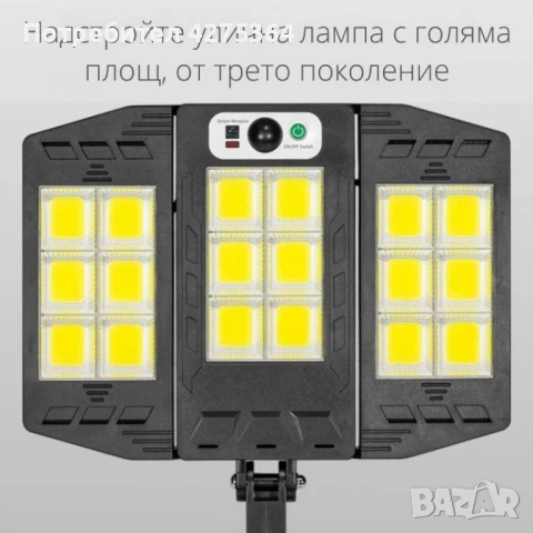 Интегрирана сгъваема соларна стенна лампа W796-9 с дистанционно управление, снимка 4 - Соларни лампи - 51147992