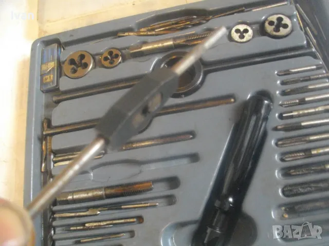 VEB НЕМСКИ ГДР СТАРО КАЧЕСТВО КОМПЛЕКТ 58 БРОЯ МЕТЧИЦИ ПЛАШКИ РЕЗБОНАРЕЗНИ ОТ СТАРИЯ МАТЕРИАЛ М3-М12, снимка 17 - Други инструменти - 49755923