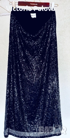 Луксозна черна макси пола с пайети от Maison 123 Paris , снимка 7 - Поли - 53740282