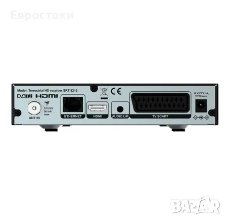 ТВ тунер Strong SRT 8215, тунер за цифрова телевизия, DVB-T2, HDMI, RJ45, TV (SCART), USB. Чисто нов, снимка 2 - Приемници и антени - 47068400