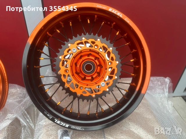 Пълен комплект Супермото Капли Excel 17”х3.5 и 17”х4.5. , снимка 3 - Гуми и джанти - 53351867