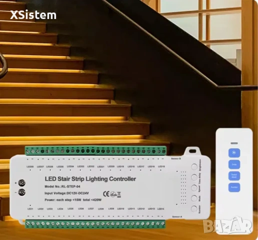 28-стъпалов контролер за стълбищно осветление с PIR сензор за движение, снимка 5 - Лед осветление - 53207189
