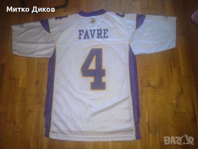 Brett Favre Minnesota Vikings NFL тениска №4 Reebok американски футбол размер M, снимка 12 - Други спортове - 45795938