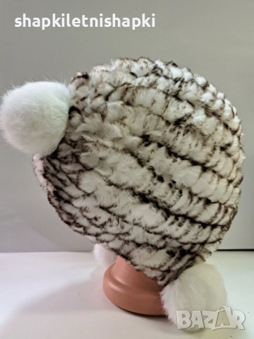 Дамска шапка лукс, тип ушанка Чинчила - 117, снимка 4 - Шапки - 52224832