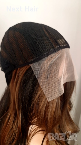 Парти тъмно кафява синтетична перука с руси кичури, на път, 65 см, снимка 6 - Аксесоари за коса - 52813656