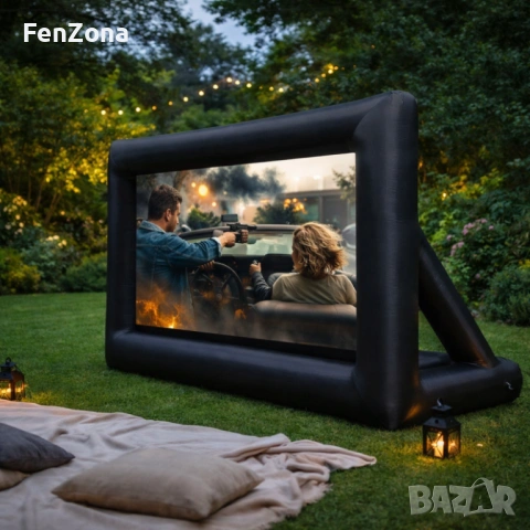 Надуваем прожекционен екран за събития и кино – Перфектен за партита и прожекции,Външен ра