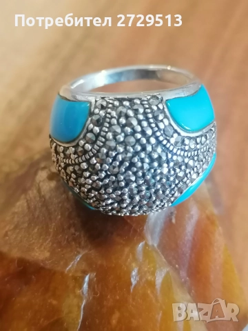  Сребърен пръстен, снимка 15 - Пръстени - 52186555