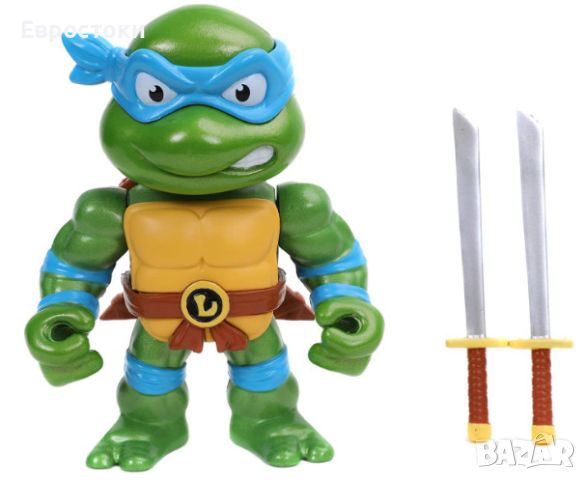 Метална фигурка Jada Toys Ninja Turtles 4 Leonardo, снимка 2 - Фигурки - 45604615