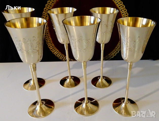 Бронзов бокал за вино,23 см.,220 мл.,барок. , снимка 2 - Антикварни и старинни предмети - 52216763