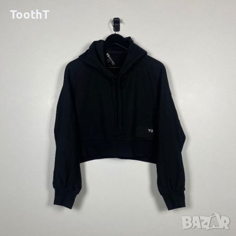 Y-3 Stack Badge Logo Hooded Crop, снимка 1 - Суичъри - 46773690