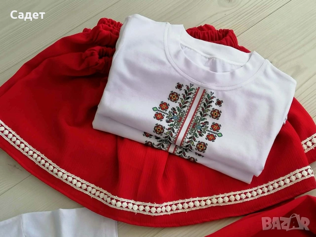 Тениска и пола с фолклорен мотив / носия, снимка 3 - Детски комплекти - 53787279