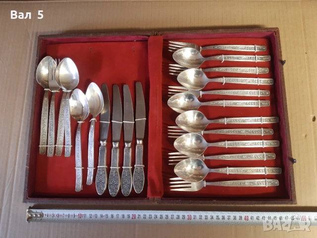 Стари посребрени прибори за хранене , мелхиор - СССР, снимка 2 - Антикварни и старинни предмети - 53912146