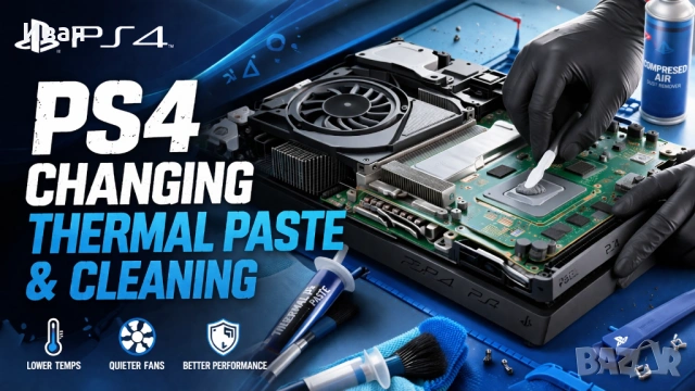 Профилактика Почистване Playstation 4 Плейстейшън конзола 4 PRO slim PS4