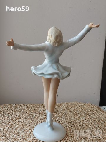 Немска порцеланова фигура балерина на кънки,фирма Schaubach Kunst.1950-60г., снимка 2 - Колекции - 46277331