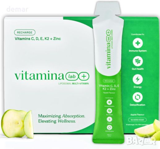 Vitamina Lab Липозомен мултивитамин с витамин C, D, E, K2 и цинк, течни сашета, 30 бр., снимка 1 - Хранителни добавки - 46306555