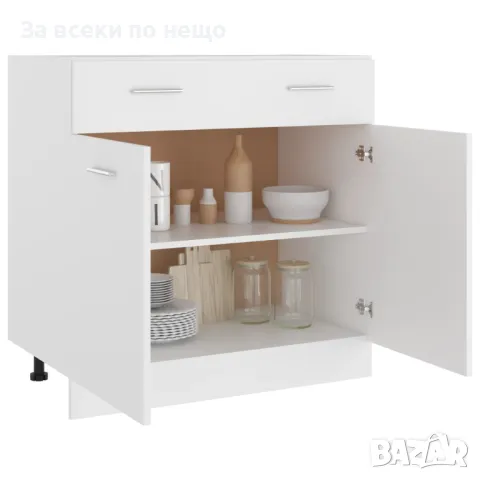 Долен Шкаф С Чекмедже, Бял, 80x46x81,5 см, ПДЧ Код P466, снимка 5 - Шкафове - 50260369