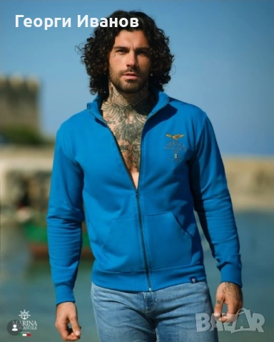 НОВ БЕЗ ЕТИКЕТ L/XL MARINA MERCANTILE MEDITERRANEA Made In Italy италиански суичър жилетка горница