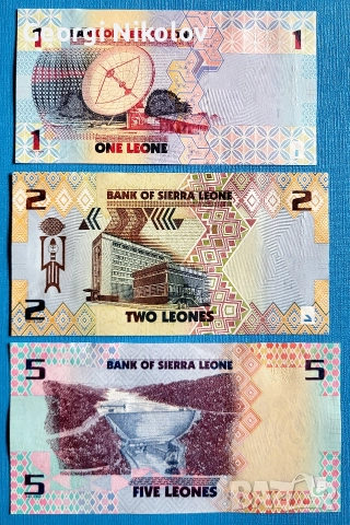 Банкноти Сиера Леоне 3 броя UNC Нови, снимка 2 - Нумизматика и бонистика - 52663223