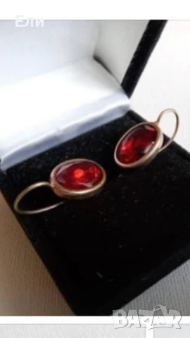 Руски сребърни позлатени обици, снимка 2 - Обеци - 48043756