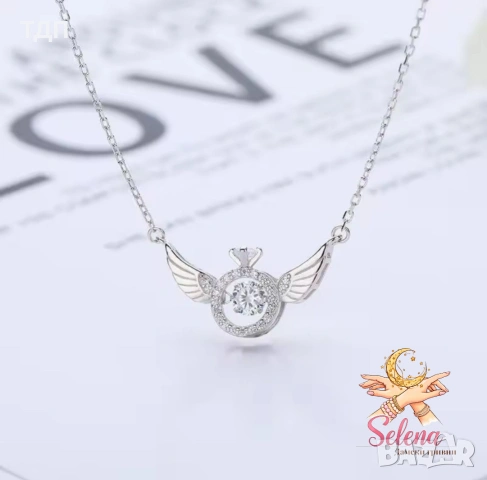 Сребърно колие "Ангелско сияние", снимка 3 - Колиета, медальони, синджири - 53565921