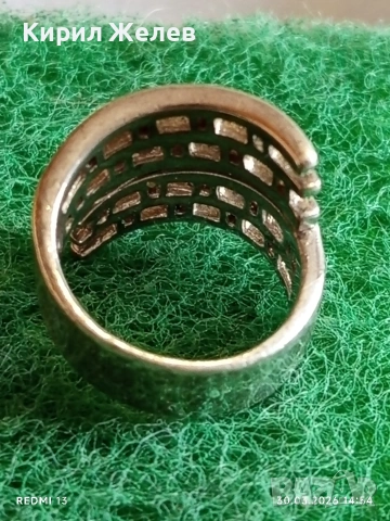 Авторски сребърен пръстен Арт бижу с инкрустирани ПЛАНИНСКИ КРИСТАЛ 54206, снимка 5 - Пръстени - 54027079