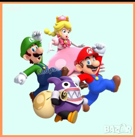 Супер Марио Super Mario герои щампа термо апликация картинка за дреха блуза чанта