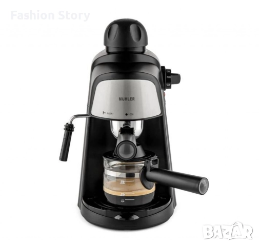 Комплект еспресо машина MUHLER MCM-33 + 2 стъклени чаши Luigi Ferrero Caffeina 80ml FR-8012 ПОДАРЪК, снимка 3 - Кафемашини - 52216350