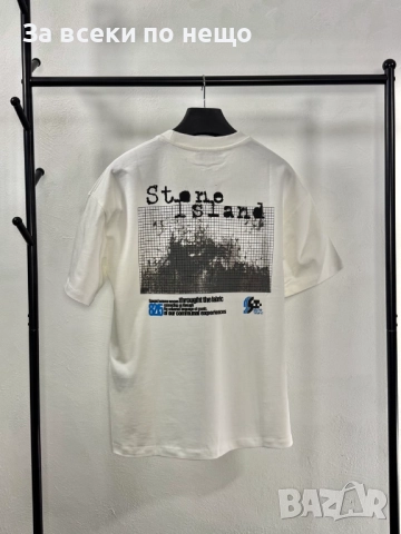 Stone Island Мъжка Бяла Тениска👕Мъжка Блуза С Къс Ръкав Код V.B.43