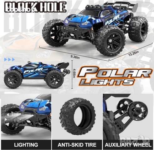 Мощна 4WD Количка Woquma 40кмч Мащаб 1 към 14 Пълен комплект с 2 комплекта гуми  , снимка 12 - Коли, камиони, мотори, писти - 53206072